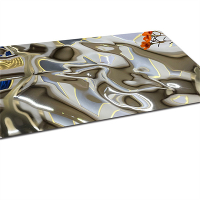 ASTM 3D Decorative Water Ripple Stainless Steel Sheet Wall Panel